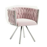 ESSZIMMERSTUHL 1St 360° Drehbar, Ergonomisch, Metallbeine - Pink, Textil/Metall (59/72/54cm) - Urban Meuble