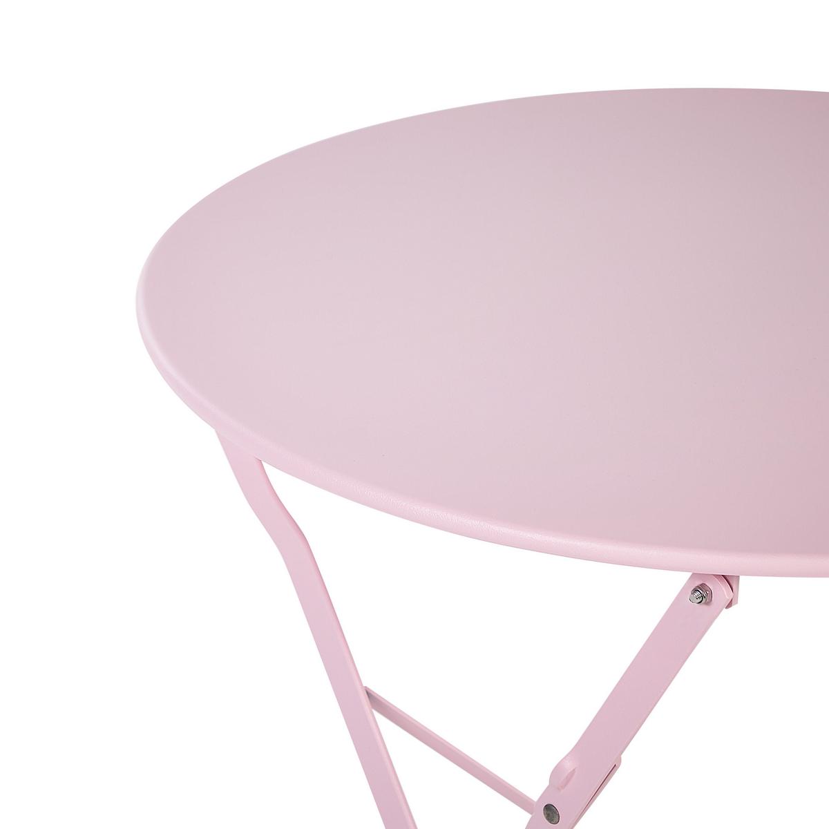 BALKONSET 2-Sitzer pastellrosa zusammenklappbar Fiori - Pink, Metall - Beliani