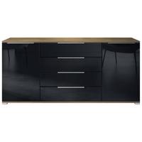 SIDEBOARD Linio Schwarz Hochglanz - Schwarz Hochglanz, Holzwerkstoff (166.5/75.5/35cm) - Vladon