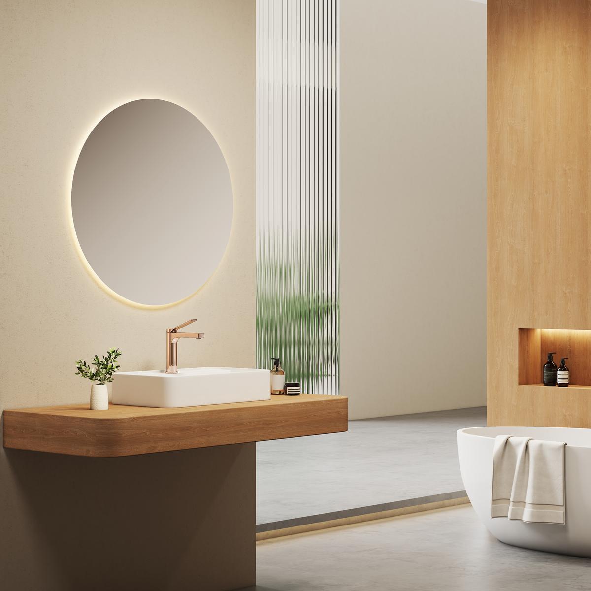 WASCHTISCHARMATUR Rosengold 19,5/17,3/4,6 cm - Roségold, Metall (17.3/19.5/4.6cm) - EMKE