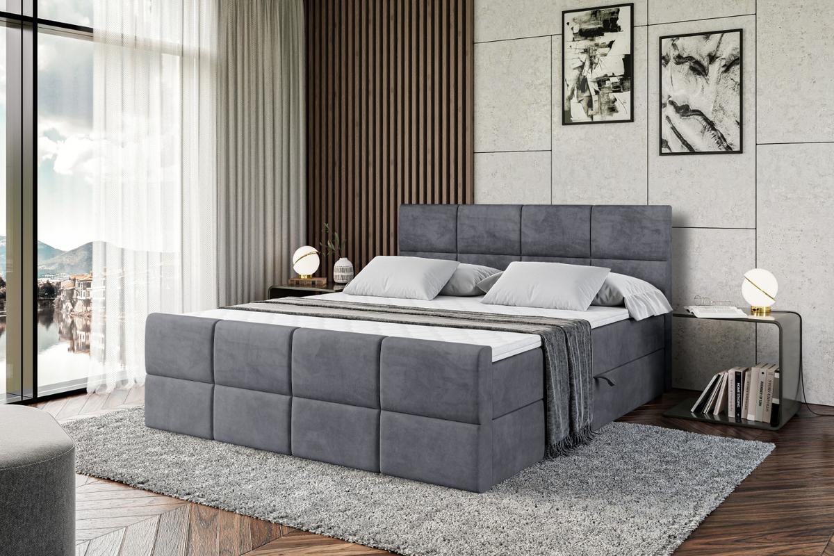 BOXBETT ARDENI-Z - 180x200 cm - H3 - Dunkelgrau - Dunkelgrau, Holzwerkstoff (180/200cm) - ALTDECOR