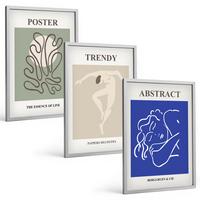 BILDER SET 3er Set - 40x60 cm Silberner Rahmen - Henri Matisse Pastellgrafiken - Silberfarben, Kunststoff (40/60cm) - TULUP