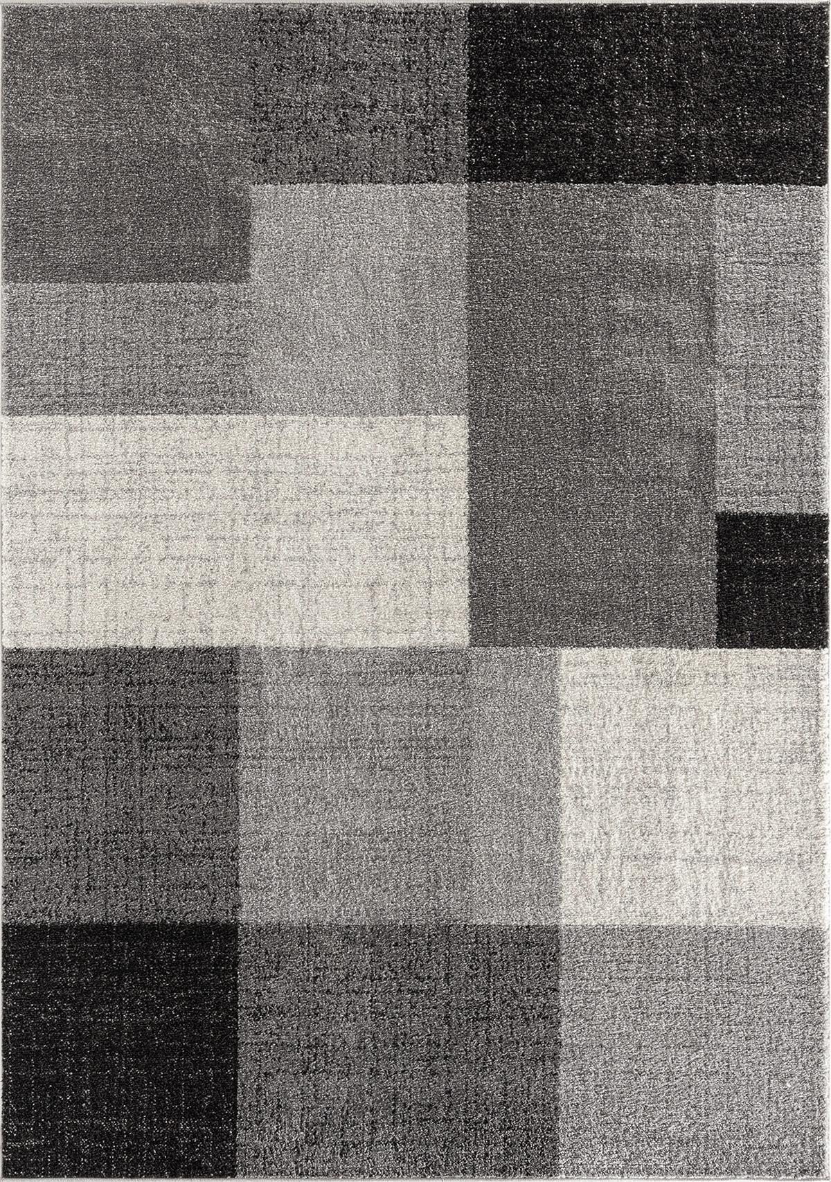 TEPPICH Niederflor Patchwork THUR Polypropylen Grau 80 x 140 cm - Grau, Textil (200/280cm) - KADIMA DESIGN