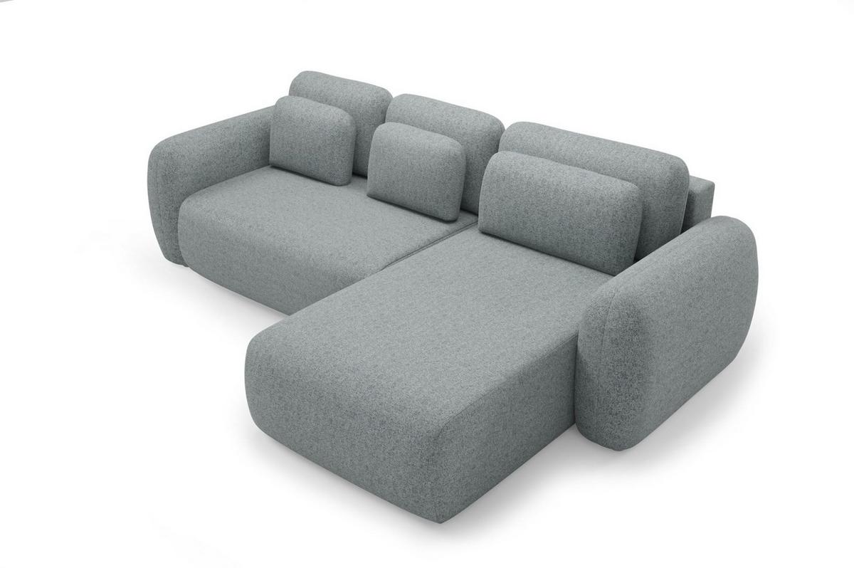 ECKSOFA Gaston Mit Schlaffunktion - Dunkelgrau, Holzwerkstoff/Textil (304/190cm) - Fun Möbel