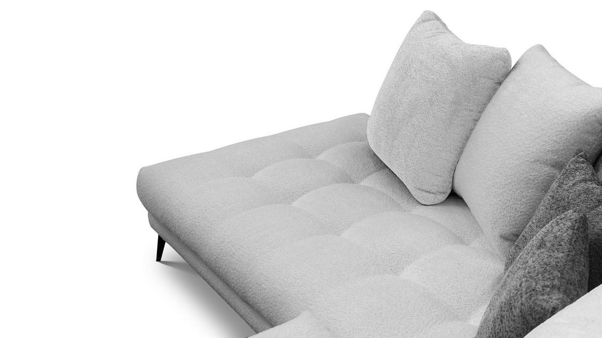 ECKSOFA CALME 5-Sitzer, hellgrau - Hellgrau/Schwarz, Holz/Textil (294/229cm) - Wozimo