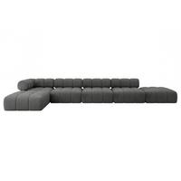 ECKSOFA modulares Sofa Kerru-L3 - 475x190x70 cm Dunkelgrau Velours - Dunkelgrau, Holzwerkstoff/Textil (475/190cm) - ALTDECOR