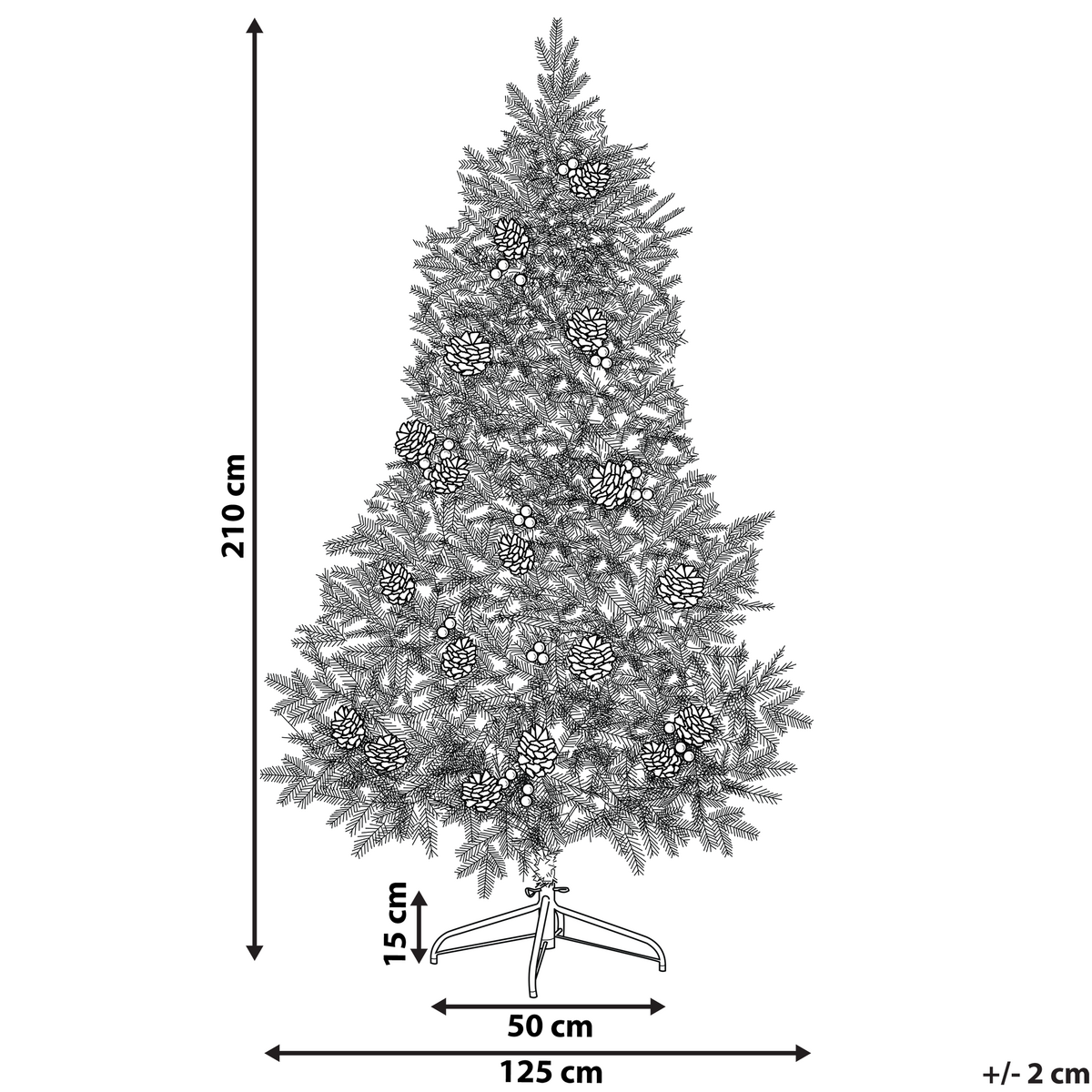 WEIHNACHTSBAUM 210 cm Grün Palomar - Grün, Kunststoff (210cm) - Beliani