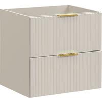 WASCHBECKENUNTERSCHRANK Niva hängend mit Rillenfronten in Matt Kaschmir, 60/57/46 cm - Kaschmir/Beige, Holzwerkstoff/Kunststoff (60/57/46cm) - WFL GROUP