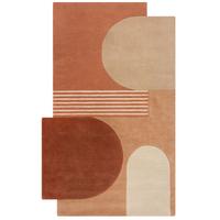 WOLLTEPPICH HALLEIN, abstrakt, aus Wolle, Terrakotta, 120 x 180 cm - Orange, Textil (180/120cm) - KADIMA DESIGN