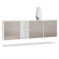 SIDEBOARD Cuba Türen in Sandgrau Hochglanz - Sandfarben, Holzwerkstoff (182/53/35cm) - Vladon