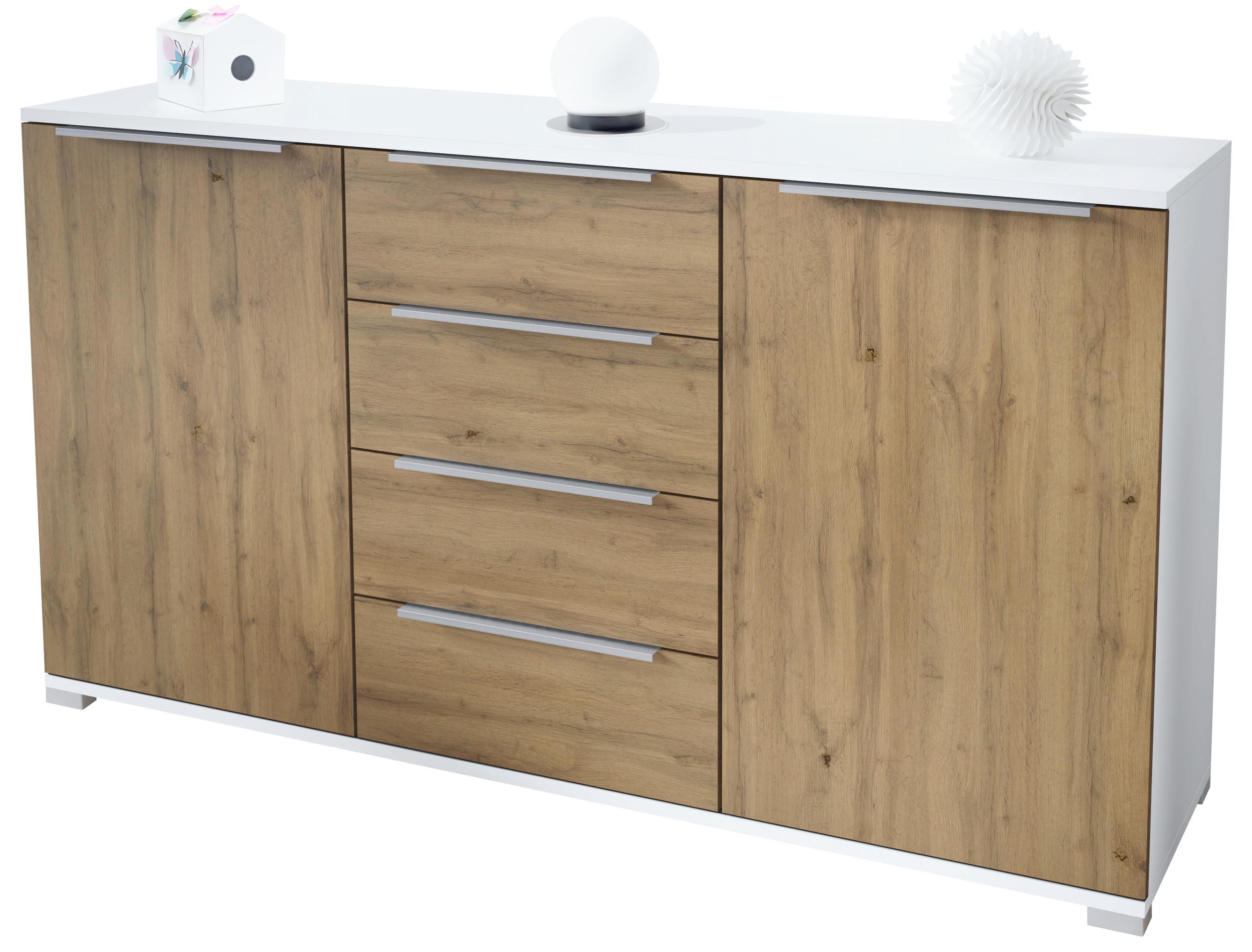 SIDEBOARD Linio Eiche Evoke - Eiche Wotan, Holzwerkstoff (138.5/75.5/35cm) - Vladon