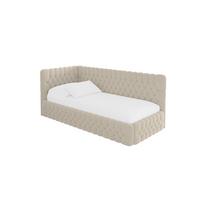 EINZELLBETT Jugendbett mit Bettkasten, Rechts - MULY 100x200 Dunkelbeige - Taupe, Holzwerkstoff/Textil (100/200cm) - ALTDECOR