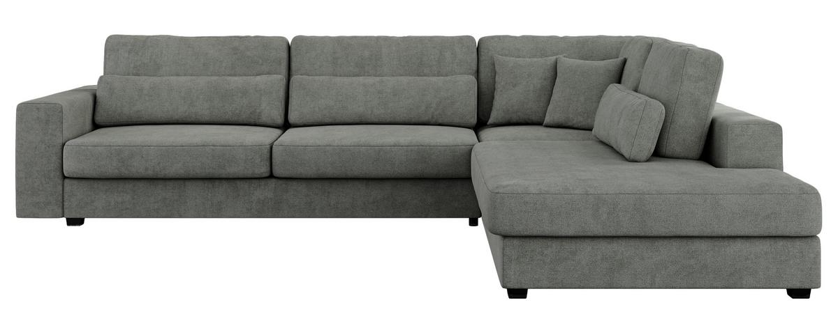 ECKSOFA Savona Grau Strukture - rechts - Schwarz/Grau, Kunststoff/Textil (249/316cm) - MKS