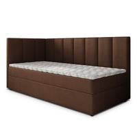 BOXBETT BEVE 80x200 cm mit Matratze und Topper, H2+H3 - Braun - Braun, Holz (80/200cm) - MASSENO