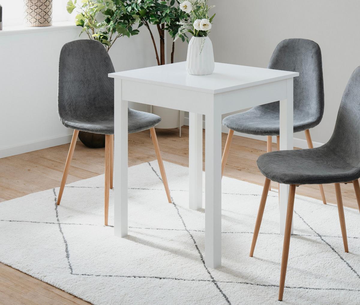 ESSTISCH weiß 60 x 67 cm, Küchentisch in modernem Design - Weiß, Holzwerkstoff/Kunststoff (67/60/76cm) - Furn.Design