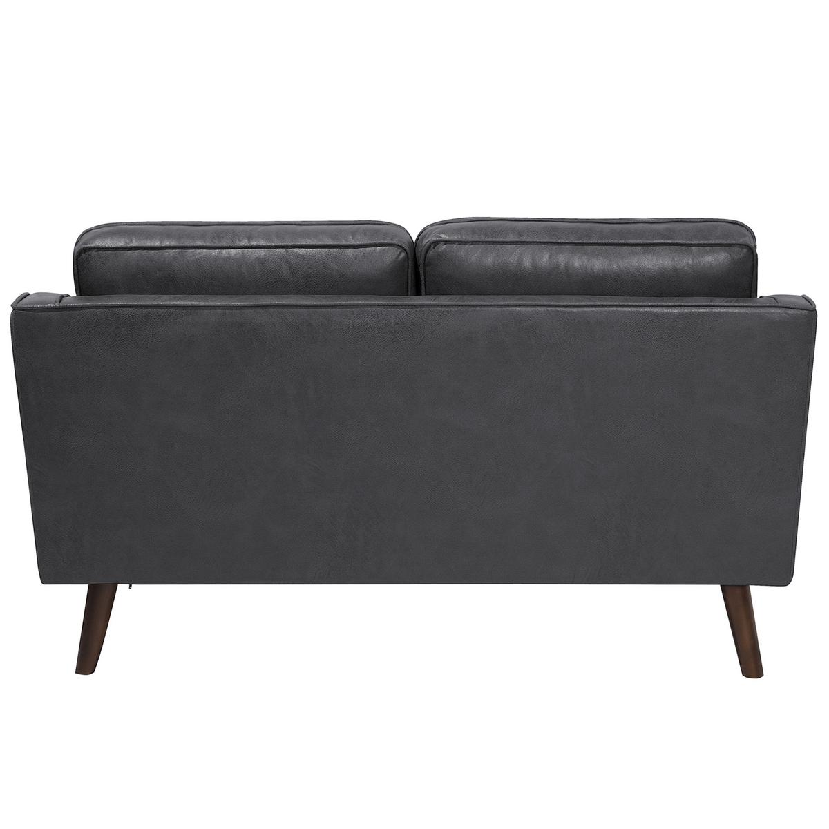 2-SITZER-SOFA Kunstleder Grau Lokka - Dunkelgrau, Textil (150/85/83cm) - Beliani