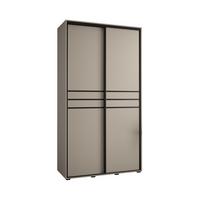 SCHWEBETÜRENSCHRANK 235,2/130/45 2-türig - Kaschmir/Schwarz, Holz/Metall (130/235.2/45cm) - MÖBEL KRYSPOL