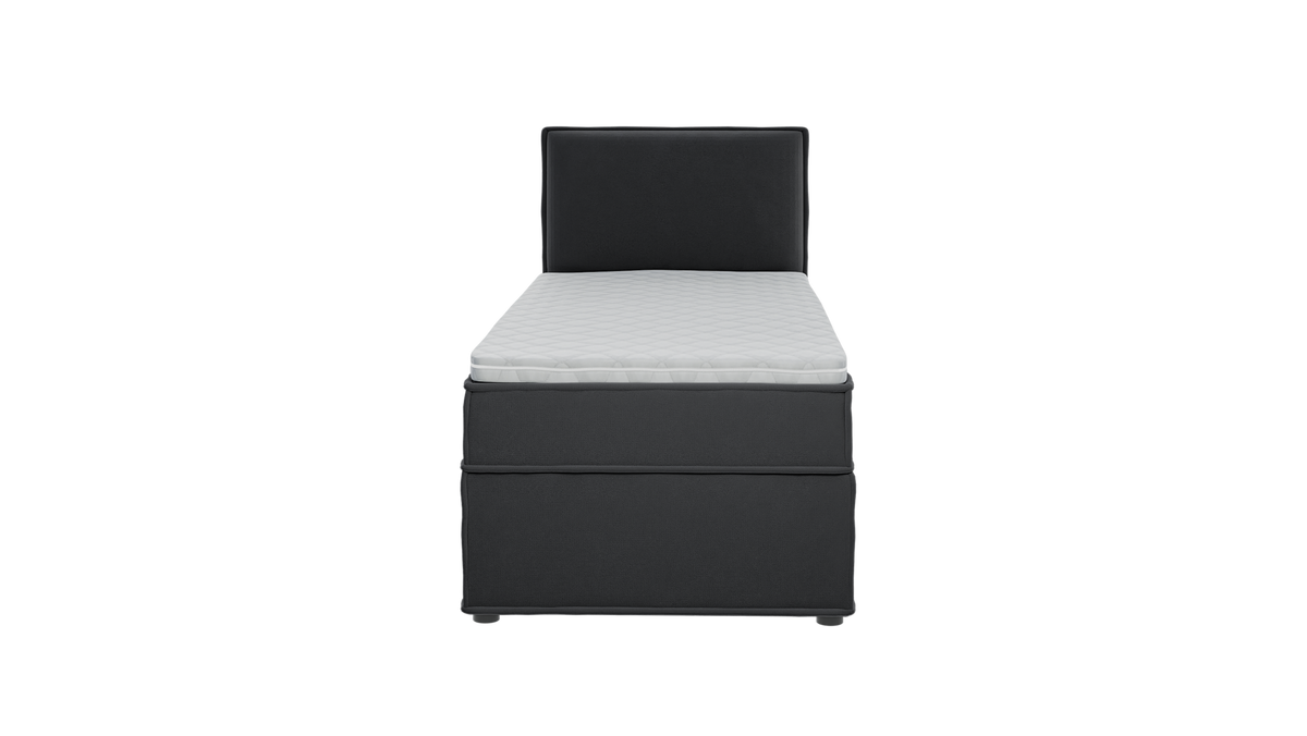 BOXBETT Eclipse 90/200 cm Graphit Luxusmicrofaser - Graphitfarben/Schwarz, Holz/Kunststoff (90/200cm) - S-Style Möbel