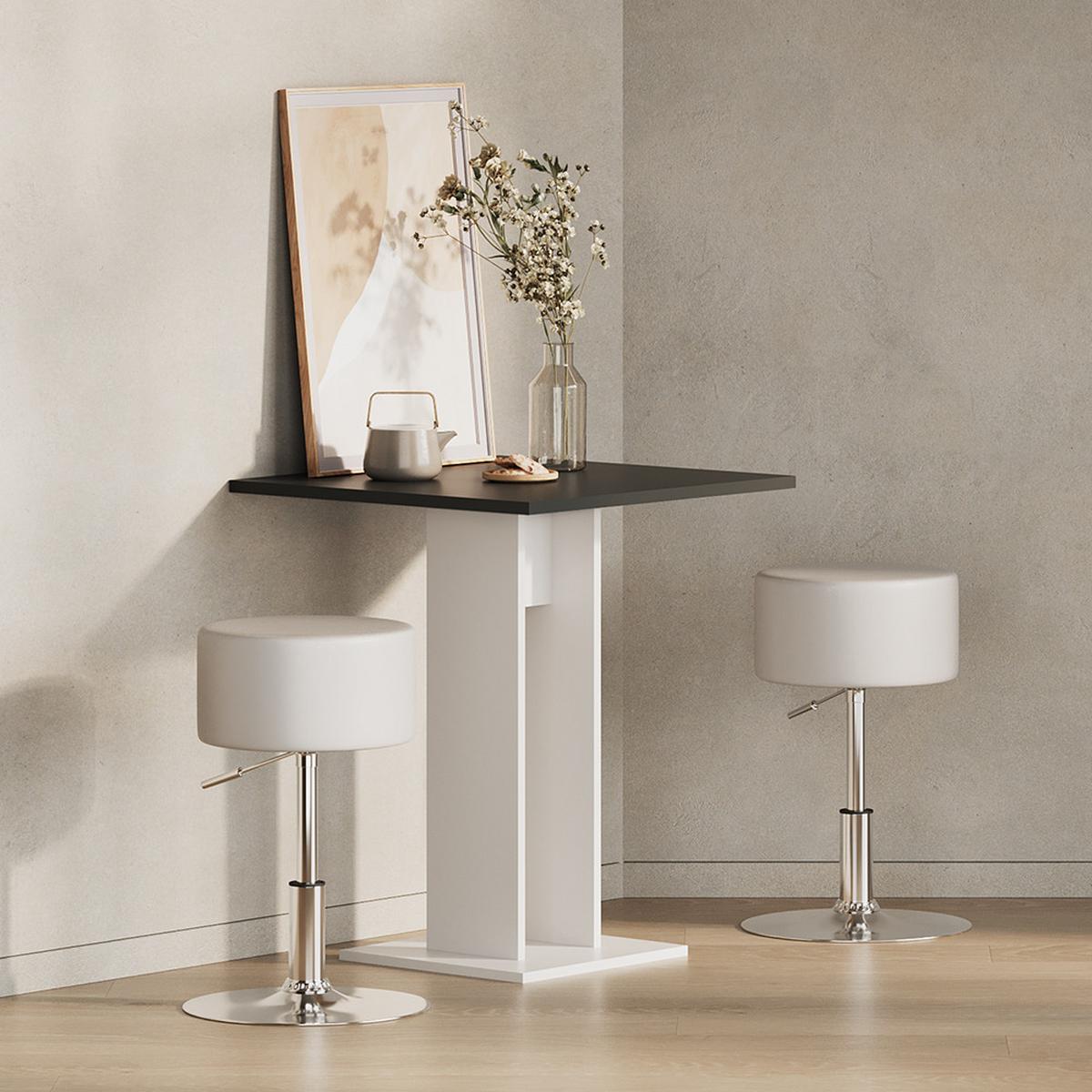 ESSTISCH Regusa Weiß/Anthrazit 65 x 78 cm - Anthrazit/Weiß, Holzwerkstoff (65/65/78cm) - Livinity®