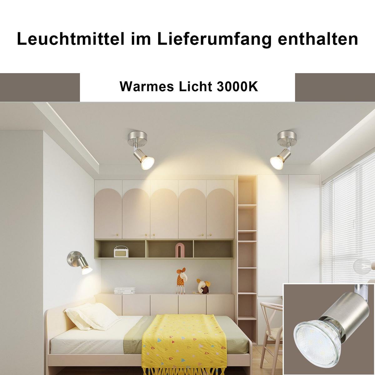 DECKENSTRAHLER Luttrel 1-flammig 14/10/7cm - Silberfarben, Metall (14/10/7cm) - Nettlife