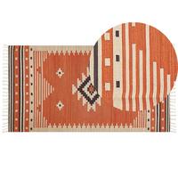 KELIM-TEPPICH Gavar 150/80 cm - Orange, Textil (80/150cm) - Beliani