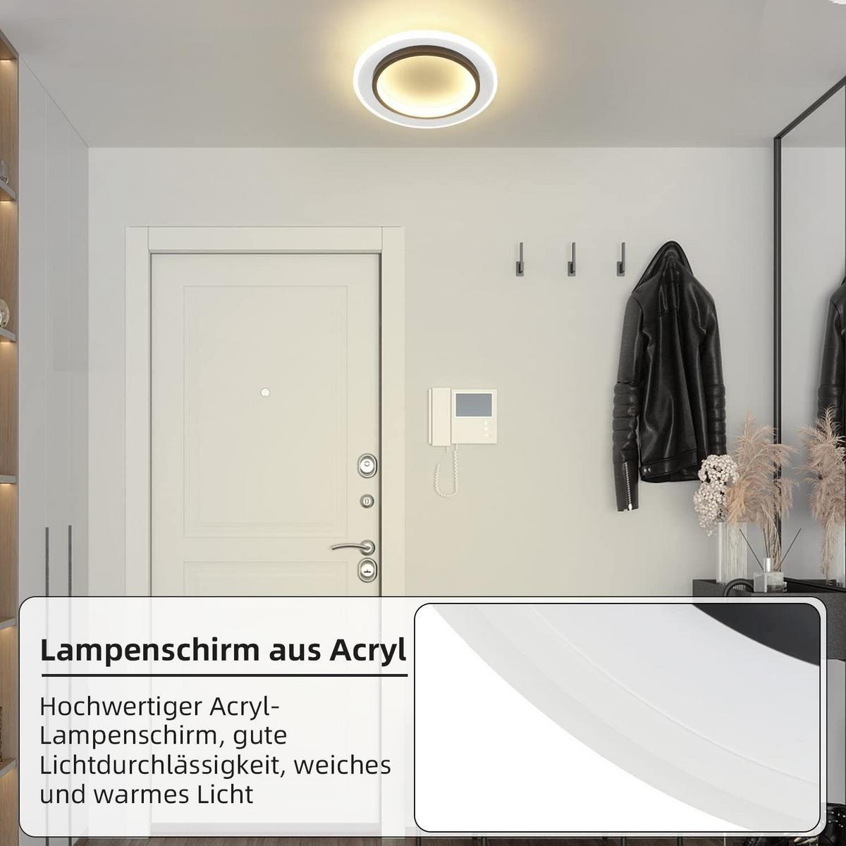LED-DECKENLEUCHTE Harmonie 23.5/23.5/7 cm - Schwarz/Weiß, Kunststoff (23.5/23.5/7cm) - Nettlife