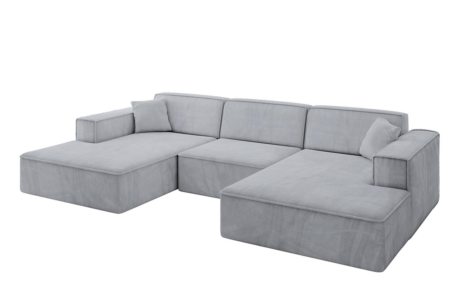 WOHNLANDSCHAFT IREA-U1-v4 - 301x165x77 cm Grau - Titanfarben, Holzwerkstoff/Textil (301/77/165cm) - ALTDECOR