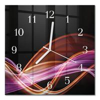 WANDUHR aus Glas 30x30 cm - Abstrakte Kunst - Lila, Glas (30/30/0.4cm) - TULUP