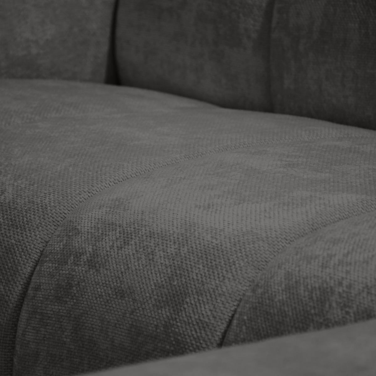 ECKSOFA Volare Mini ohne Schlaffunktion dunkelgrau, links, Storm-Stoff - Dunkelgrau/Schwarz, Textil/Metall (256/165cm) - Beautysofa