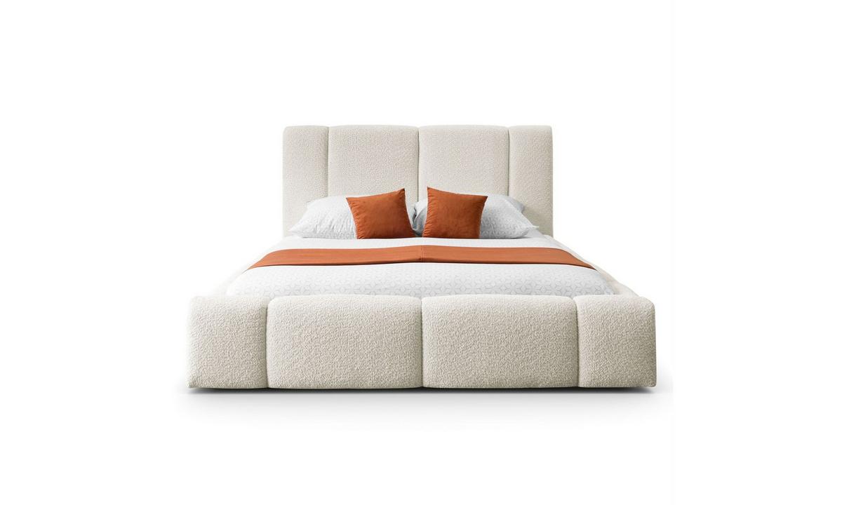 POLSTERBETT ELENA 160x200 cm Creme (Anthology 1), 34 Holzlatten, Kopfteil 108 cm - Creme, Textil (160/200cm) - Lookway