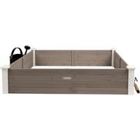 HOCHBEET-UMRANDUNG aus Holz für Garten, quadratisch - Weiß, Holz (120/26.5/120cm) - WONDERMAKE