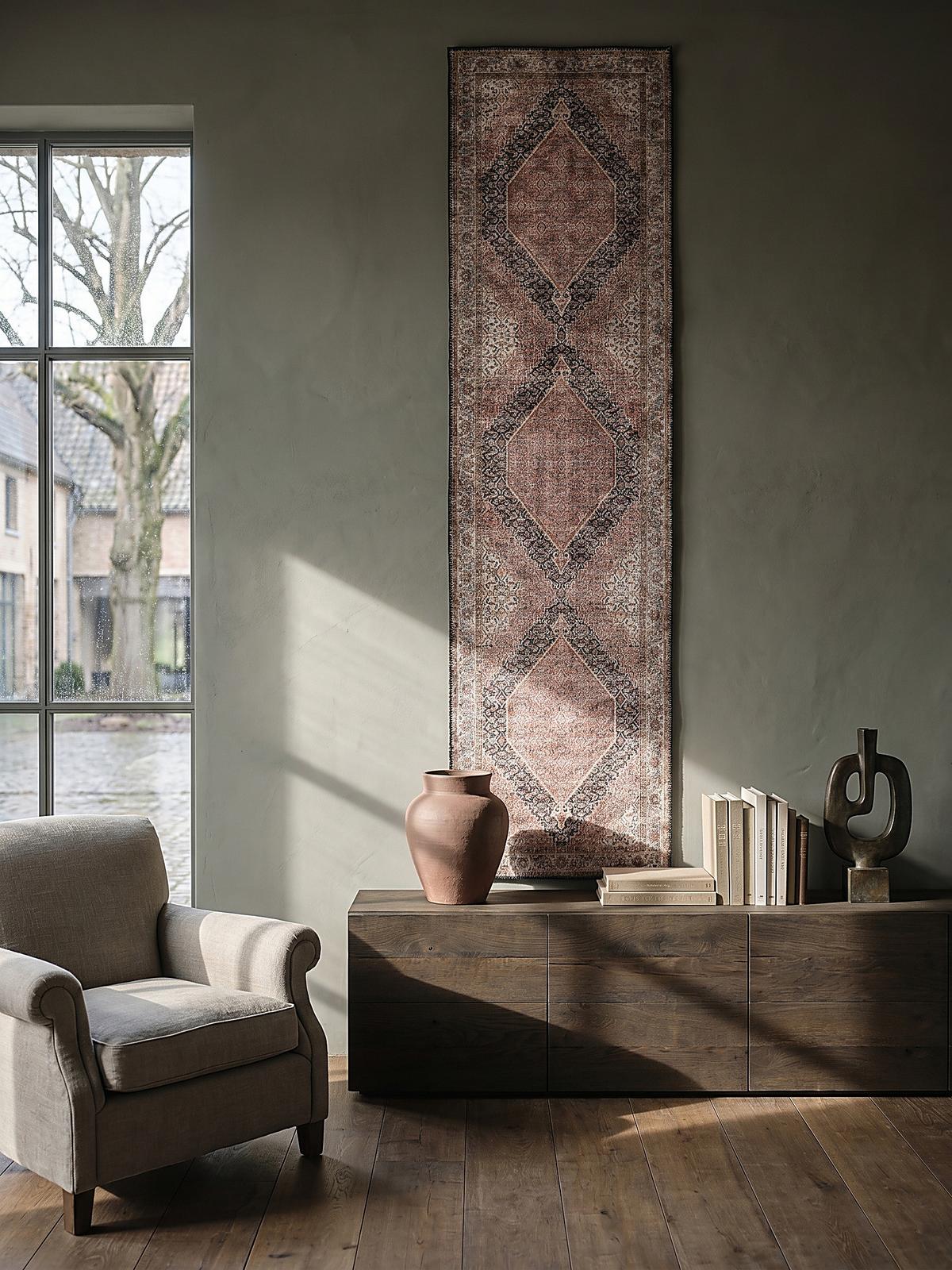 TEPPICH Waschbar HURST, orientalisch mit Medaillon, Rosa, 60 x 230 cm - Rosa, Textil (230/60cm) - KADIMA DESIGN