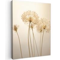 LEINWANDBILD Sonnenlicht - Löwenzahn - Botanisch - Blumen Room Decor 30x40 cm - Creme, Textil (30/40cm) - MuchoWow