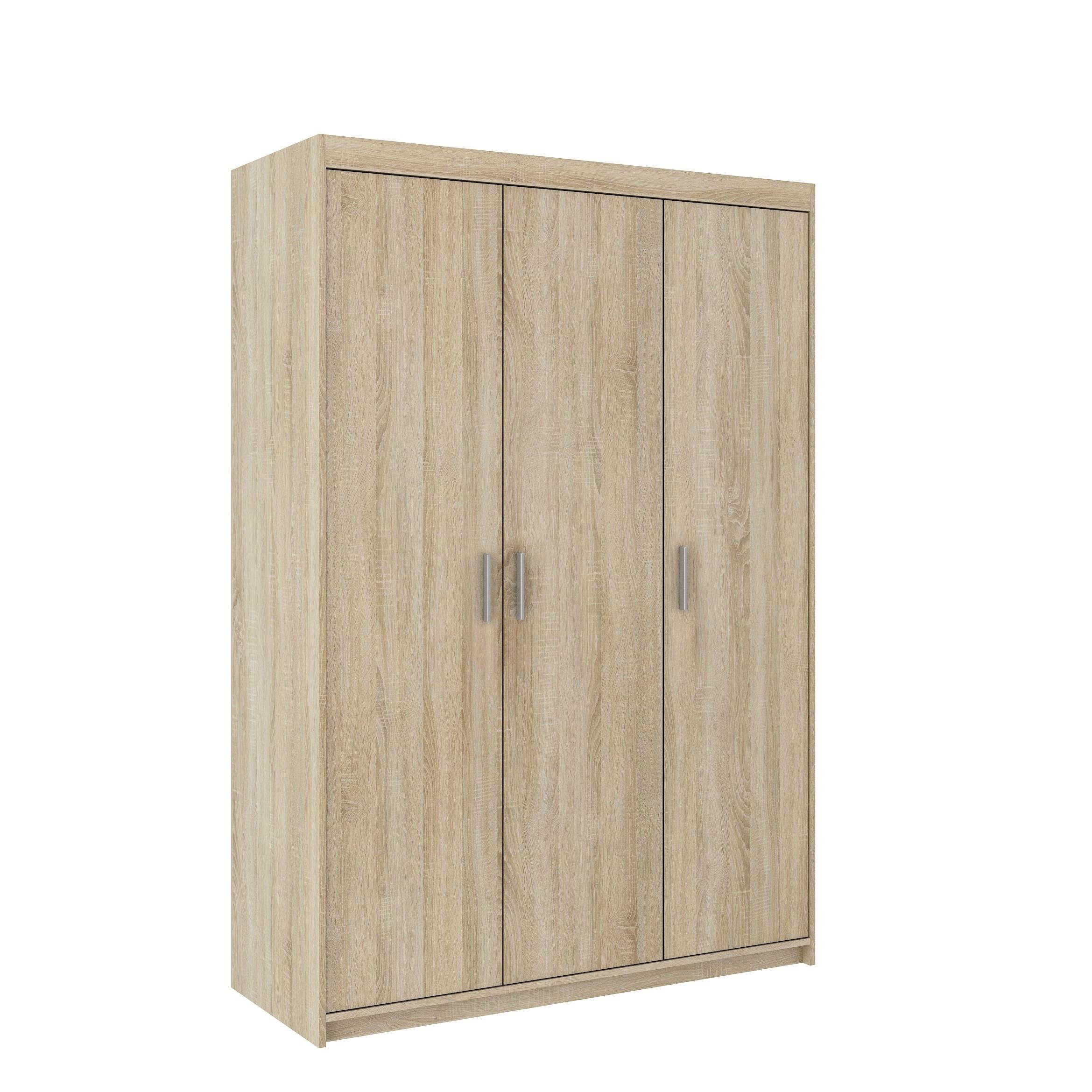 DREHTÜRENSCHRANK ELENORA 133/190,5/53cm 3-türig Sonoma Eiche - Sonoma Eiche, Holzwerkstoff (133/190.5/53cm) - MASSENO