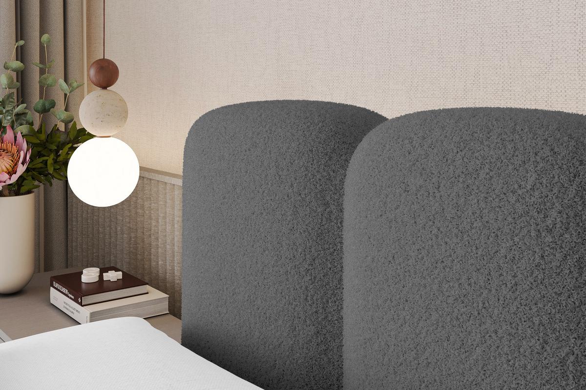 BOXBETT mit Matratze H4 - NINA-Z - 120x200 cm Grau - Titanfarben, Holzwerkstoff (120/200cm) - ALTDECOR