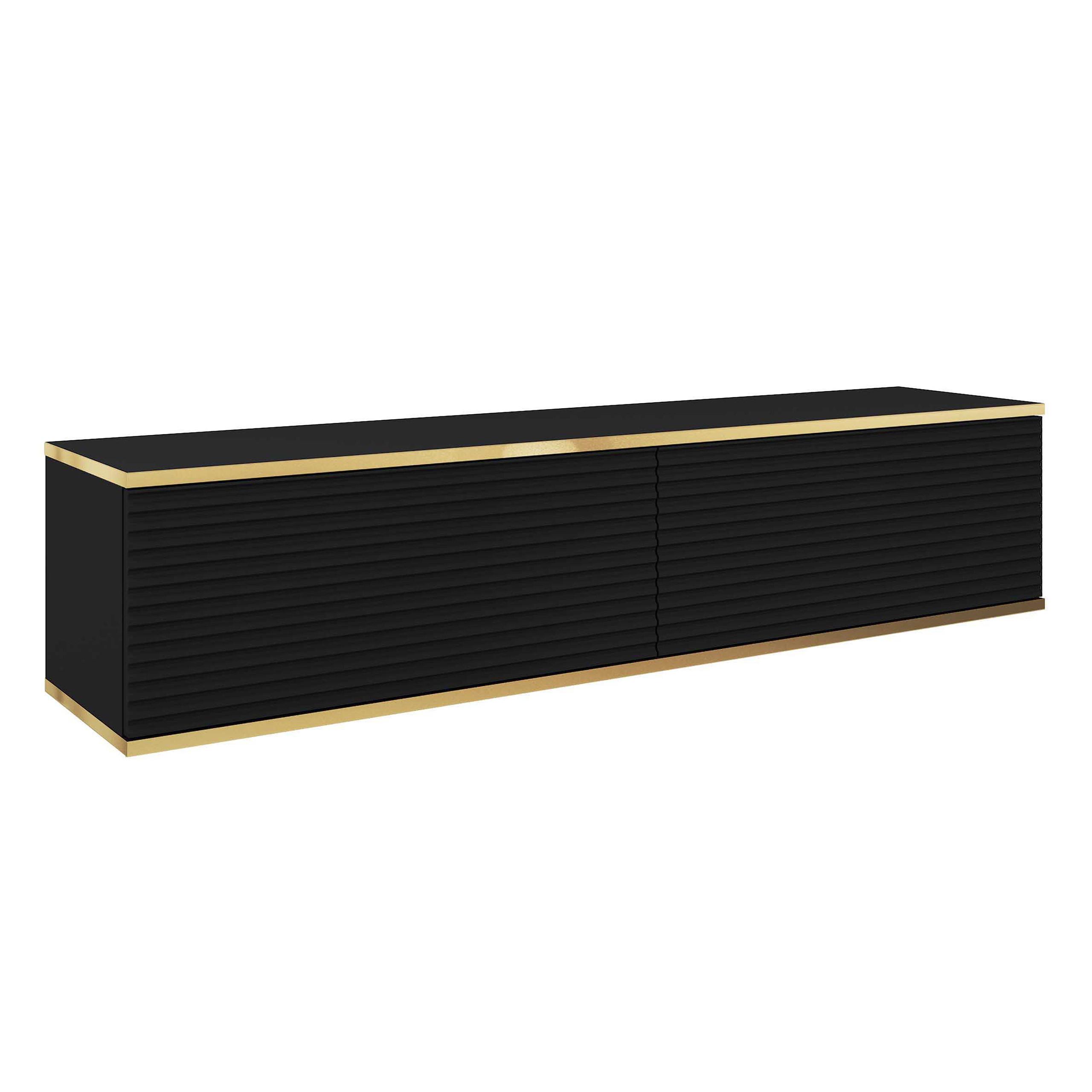 LOWBOARD VENEZIA 135/30/32 cm, Schwarz - Schwarz, Holzwerkstoff (135/30/32cm) - MASSENO