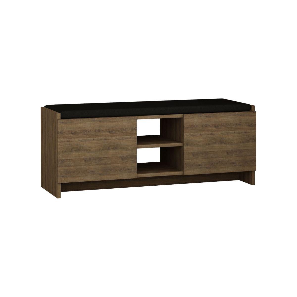 SCHUHBANK mit 2 Türen und 2 Nischen L110 cm - Zulla - Wildeiche, Holzwerkstoff (110/43/37cm) - Calicosy