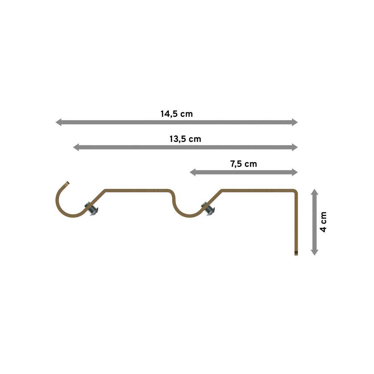TRÄGER FÜR GARDINENSTANGEN 16 mm Ø, Olymp 2-läufig, Messing Antik - Bronzefarben, Metall (14.4/4.4/1.6cm) - INTERDECO
