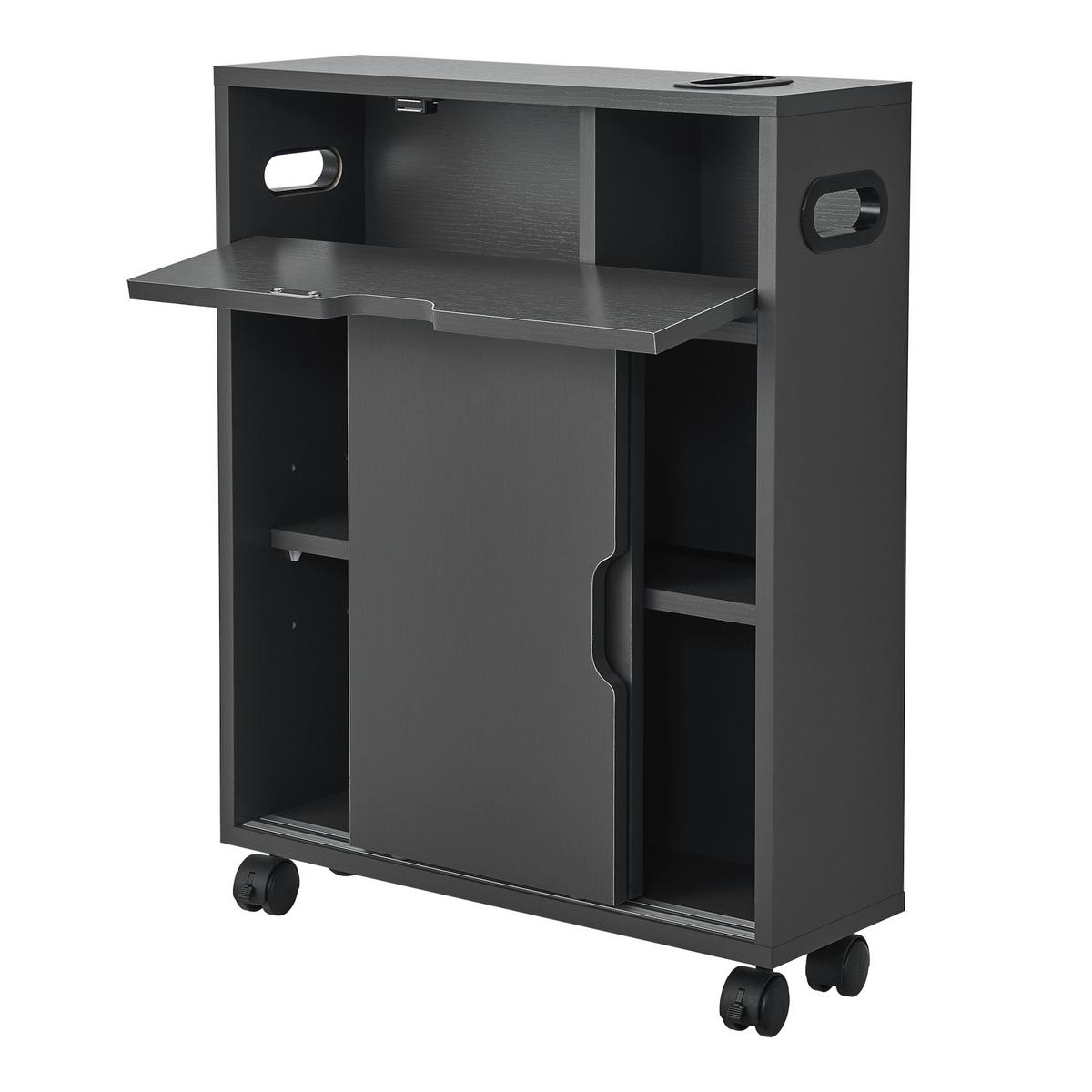 SEITENSCHRANK Kempele - Dunkelgrau, Holzwerkstoff (52/67/17cm) - [en.casa]