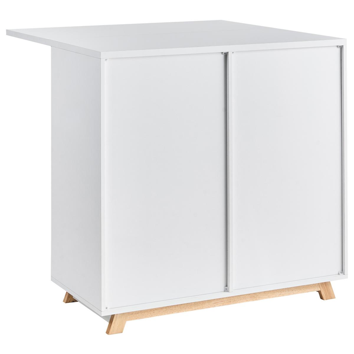 SEKRETÄR 80/40/80 cm klappbar Weiß Flomot - Hellbraun/Weiß, Holzwerkstoff (40/80/74cm) - Beliani