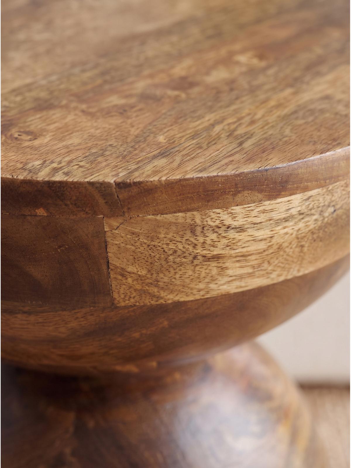 BEISTELLTISCH TERRACINA, Mango Massivholz, Ø 35 x 42 cm - Braun, Mangoholz/Holz (35/35/42cm) - KADIMA DESIGN