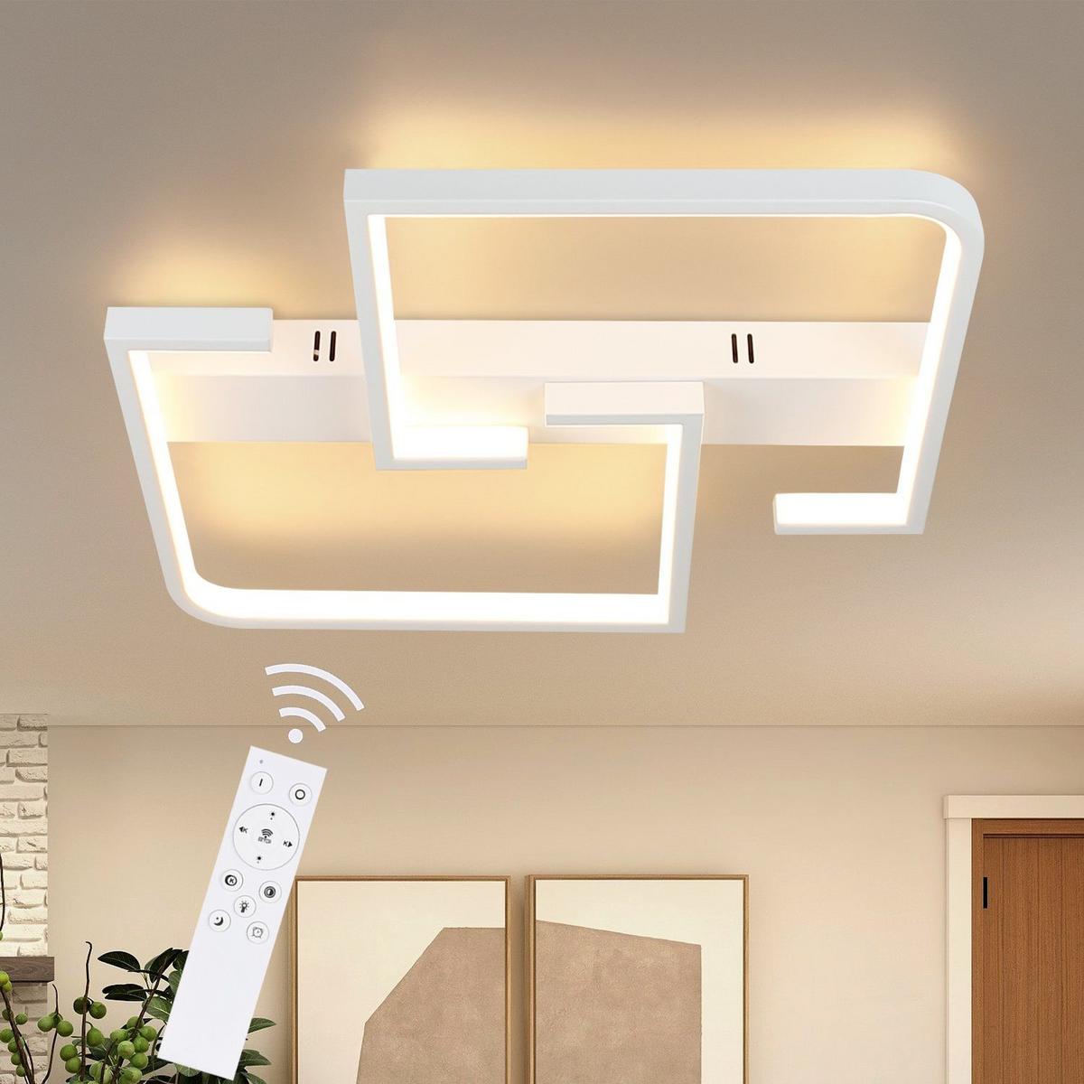 LED-DECKENLEUCHTE Eisengraf 37/5/42 cm - Weiß, Metall (42/37/5cm) - ZMH