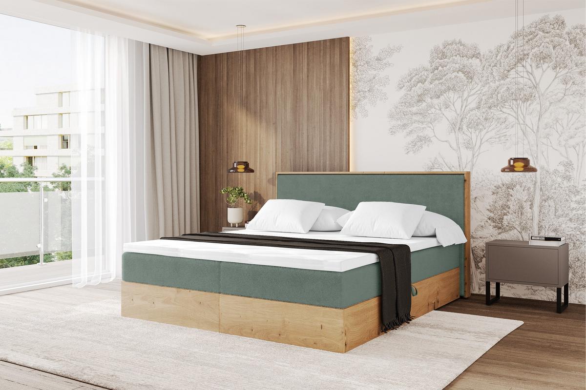BOXBETT LOLLI9 - 120x200 - H4 Grün - Grün, Holzwerkstoff (120/200cm) - ALTDECOR