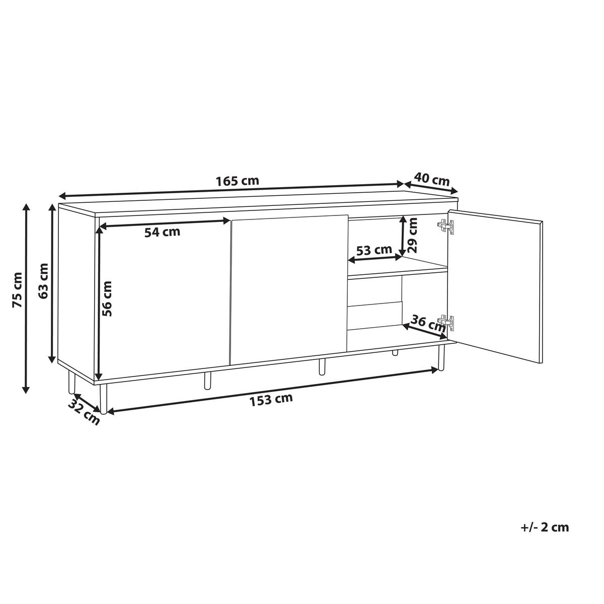 SCHRANK Dunkelbraun Nikea - Dunkelbraun, Holzwerkstoff (165/75/40cm) - Beliani