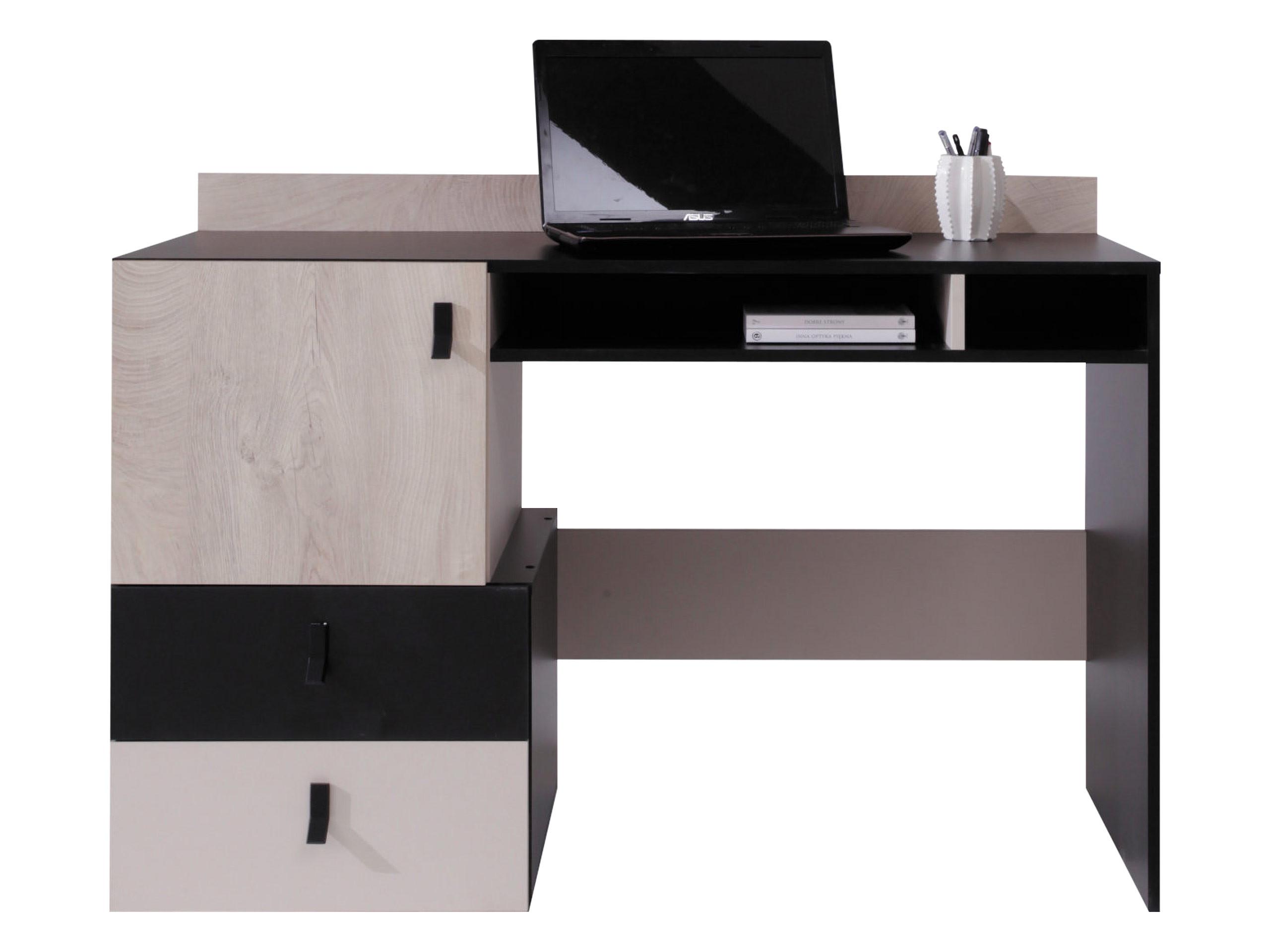 SCHREIBTISCH Planet 09 - Eichefarben/Schwarz, Holzwerkstoff (125/55/86cm) - MIRJAN24