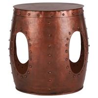 BEISTELLTISCH rund Ø38x45 cm Kupferfarbe Unikat aus Metall - Braun, Metall (45/38/45cm) - WOMO-DESIGN