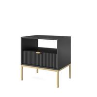 NACHTTISCH STELLARE 54/56/39 cm Schwarz - Schwarz, Holzwerkstoff (54/56/39cm) - MASSENO