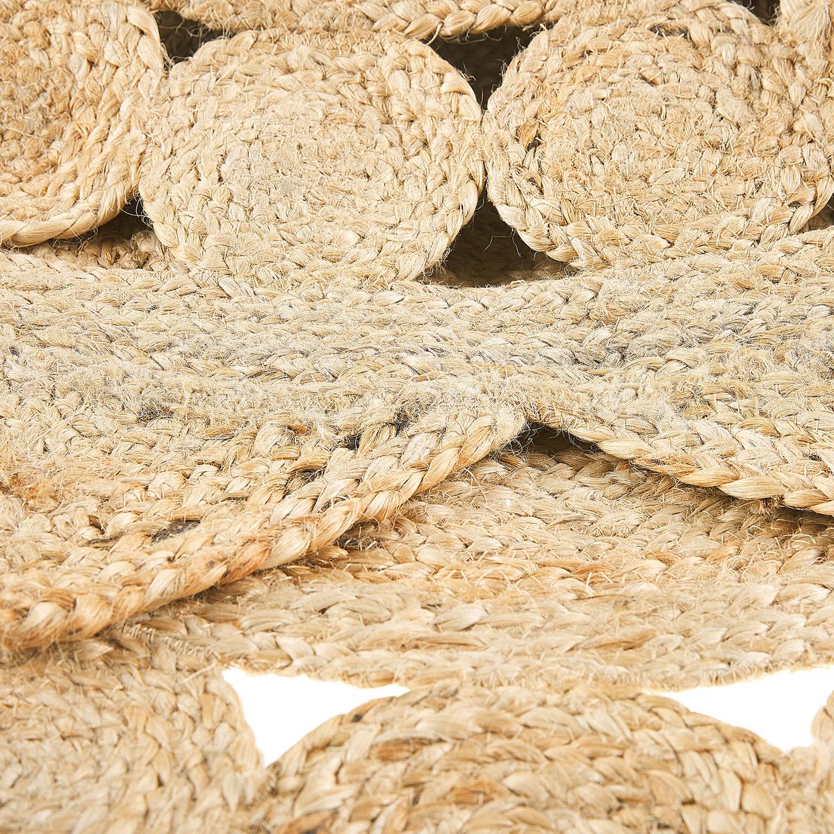KURZFLOR-TEPPICH Araban 120/120 cm - Beige, Naturmaterialien (120/120cm) - Beliani
