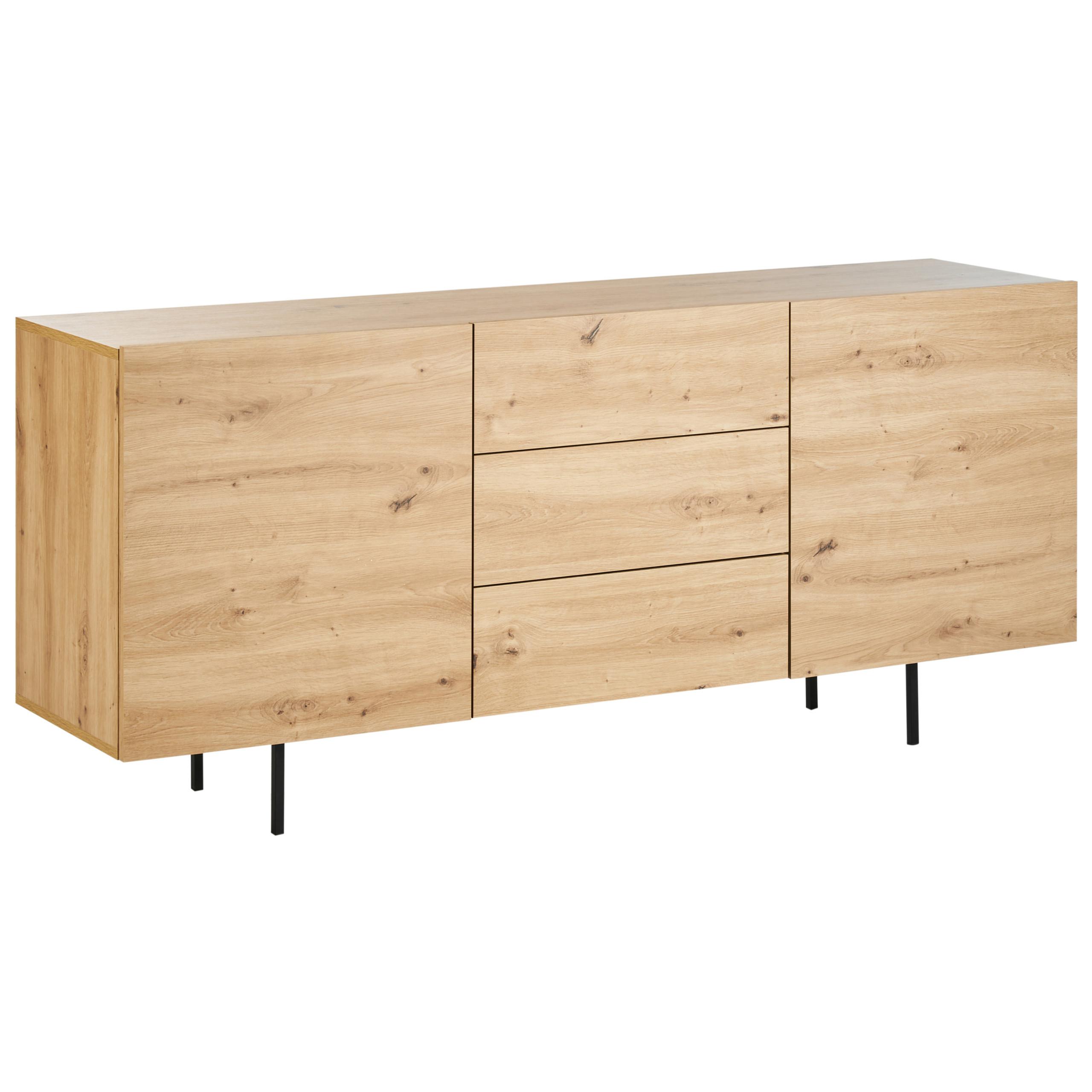 SIDEBOARD mit 2 Türen Hellbraun Kenora - Braun, Holzwerkstoff (163/72/41cm) - Beliani