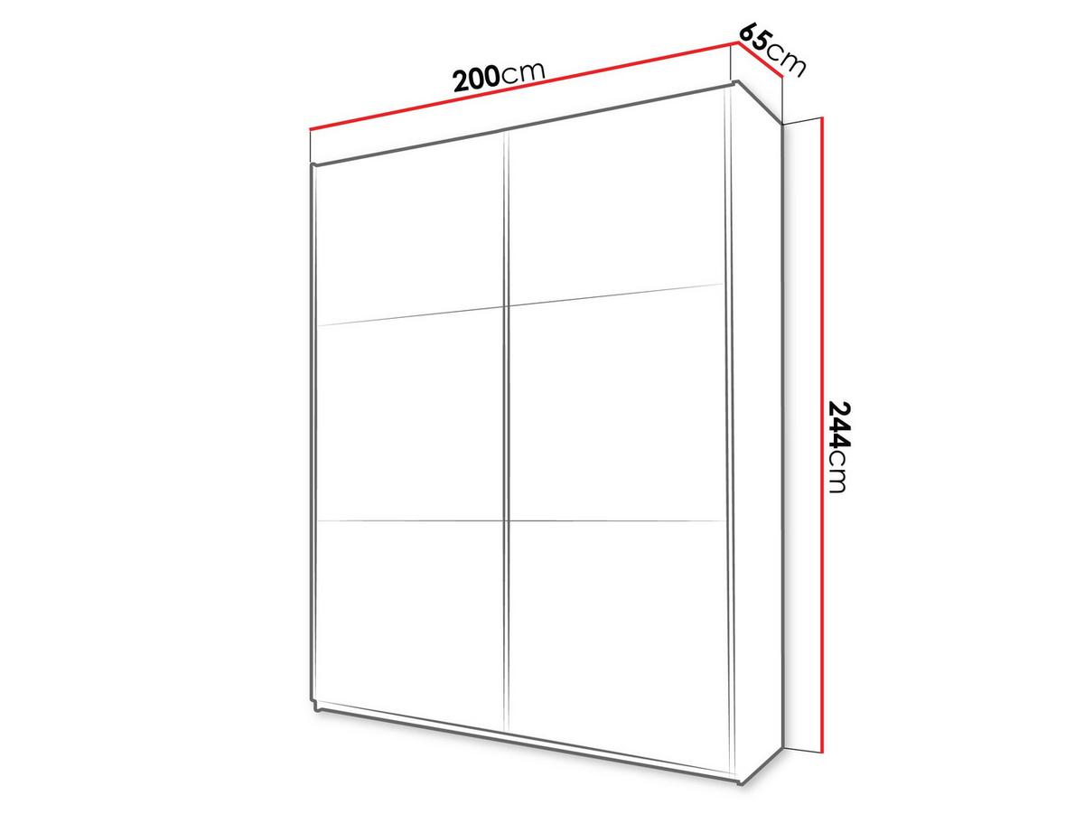 SCHIEBETÜRENSCHRANK Rodos 200 - Sandfarben, Holzwerkstoff (200/244/65cm) - MIRJAN24